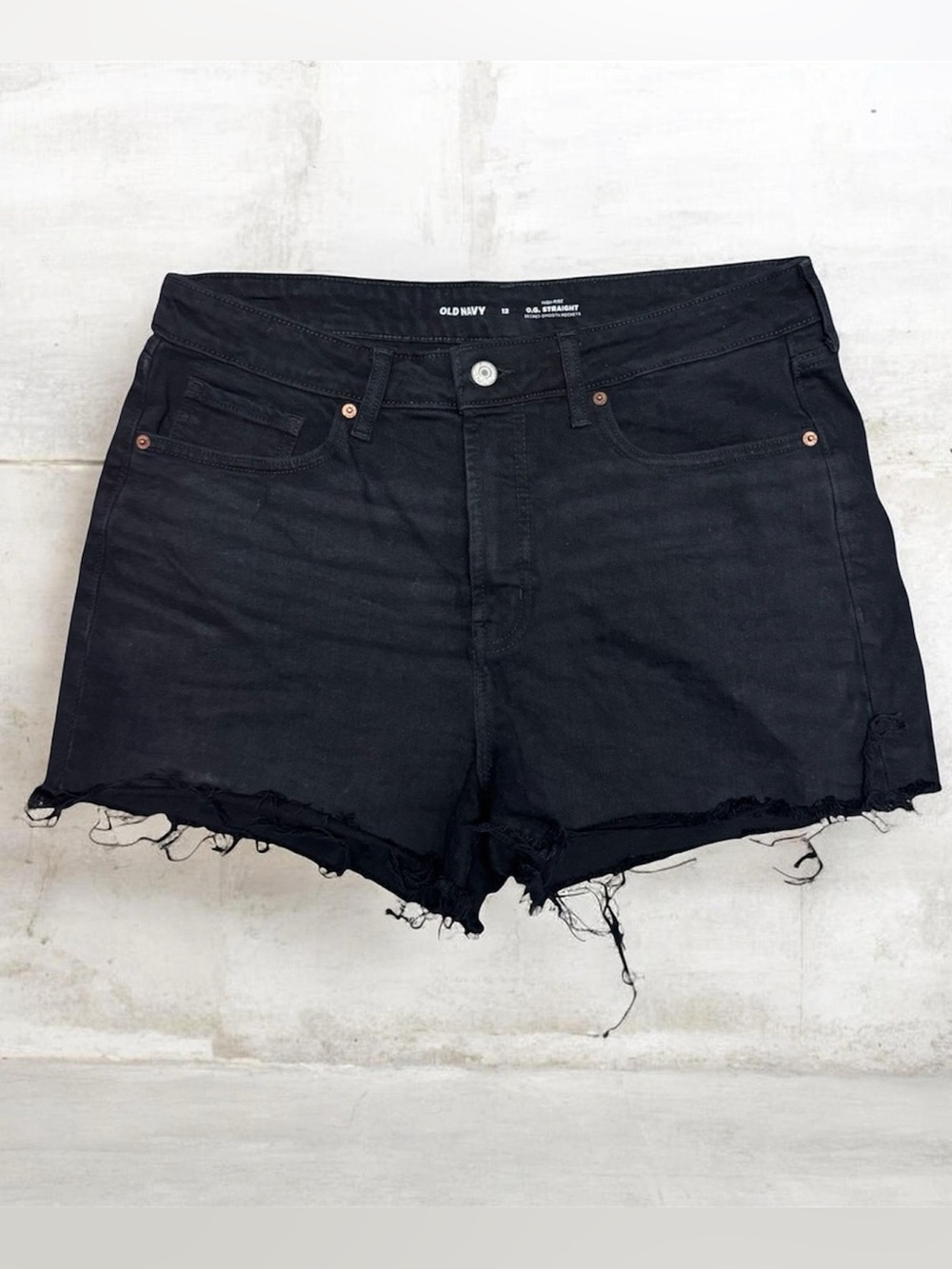 Old Navy O.G. Straight Denim Shorts Women’s Size 12 Black High Rise